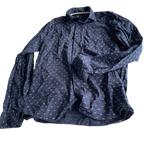 Navy and White  shirt-blue Button-down shirt  L 29 W 18 XS/S