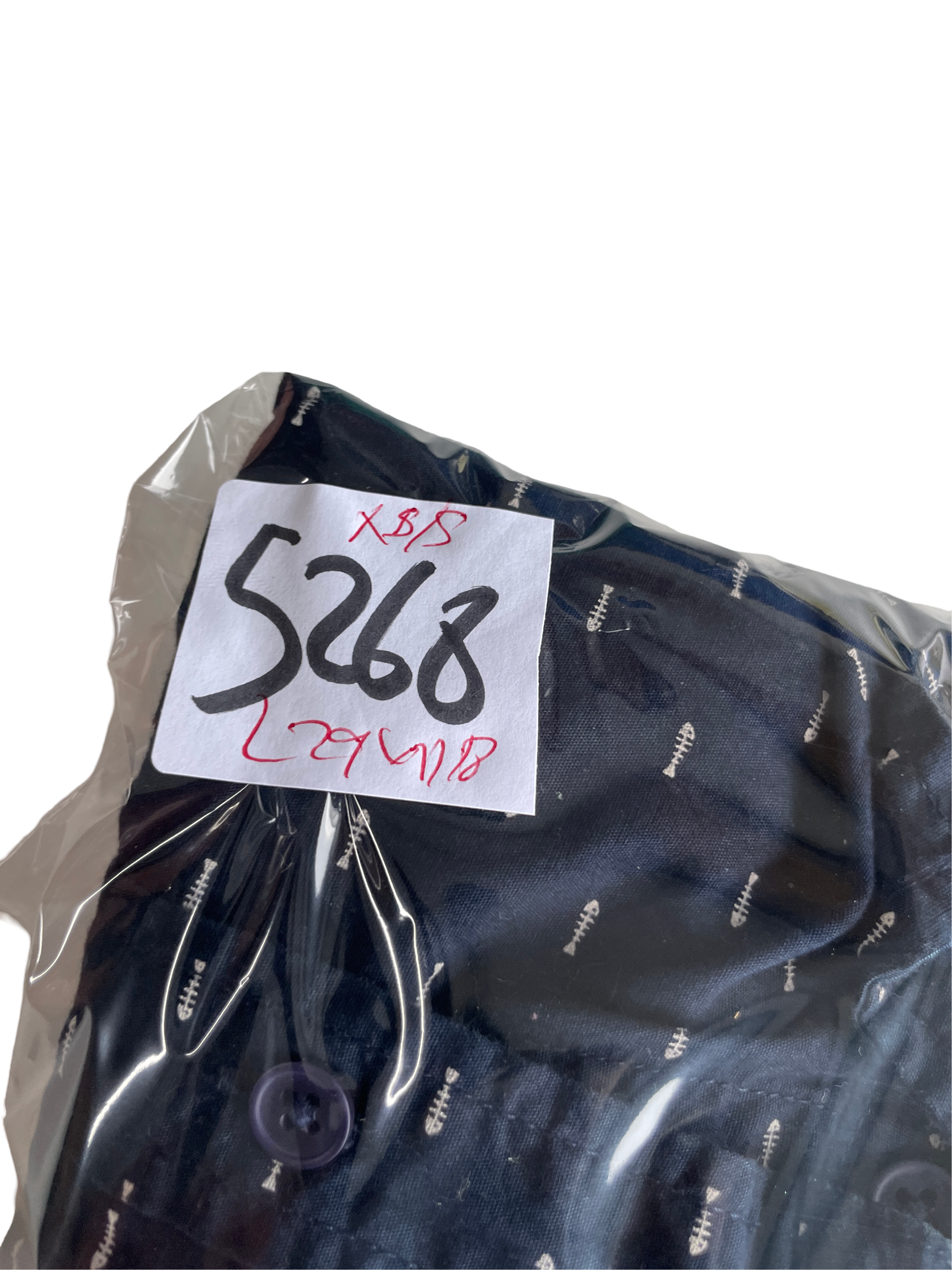 Navy and White  shirt-blue Button-down shirt  L 29 W 18 XS/S