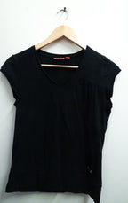Vintage black Puma womens small V-Neck top