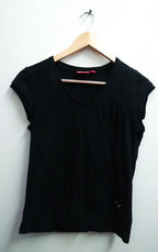 Vintage black Puma womens small V-Neck top