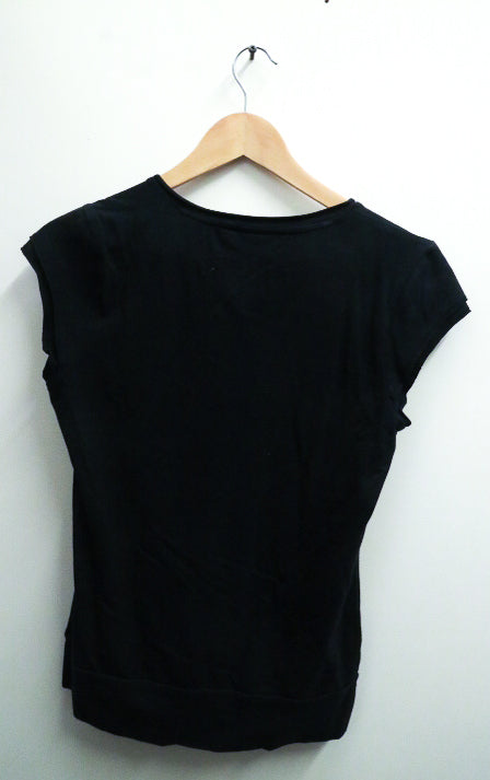 Vintage black Puma womens small V-Neck top