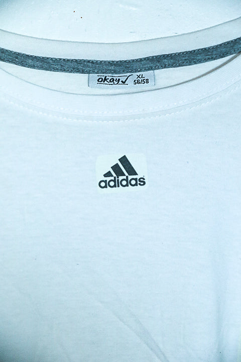 Vintage men Adidas Germany football cup white tees in XL oversize Alex 8 print|L30 W22|SKU 6565