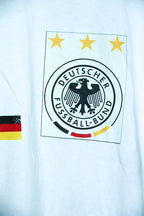 Vintage men Adidas Germany football cup white tees in XL oversize Alex 8 print|L30 W22|SKU 6565
