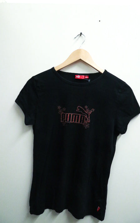 vintage black puma regular fit mens medium tees