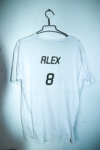 Vintage men Adidas Germany football cup white tees in XL oversize Alex 8 print|L30 W22|SKU 6565
