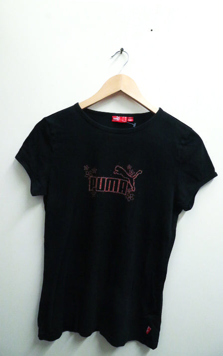 vintage black puma regular fit mens medium tees