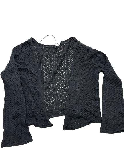Rubynee Vintage y2k girls 3/4 sleeve loose knit black cardigan