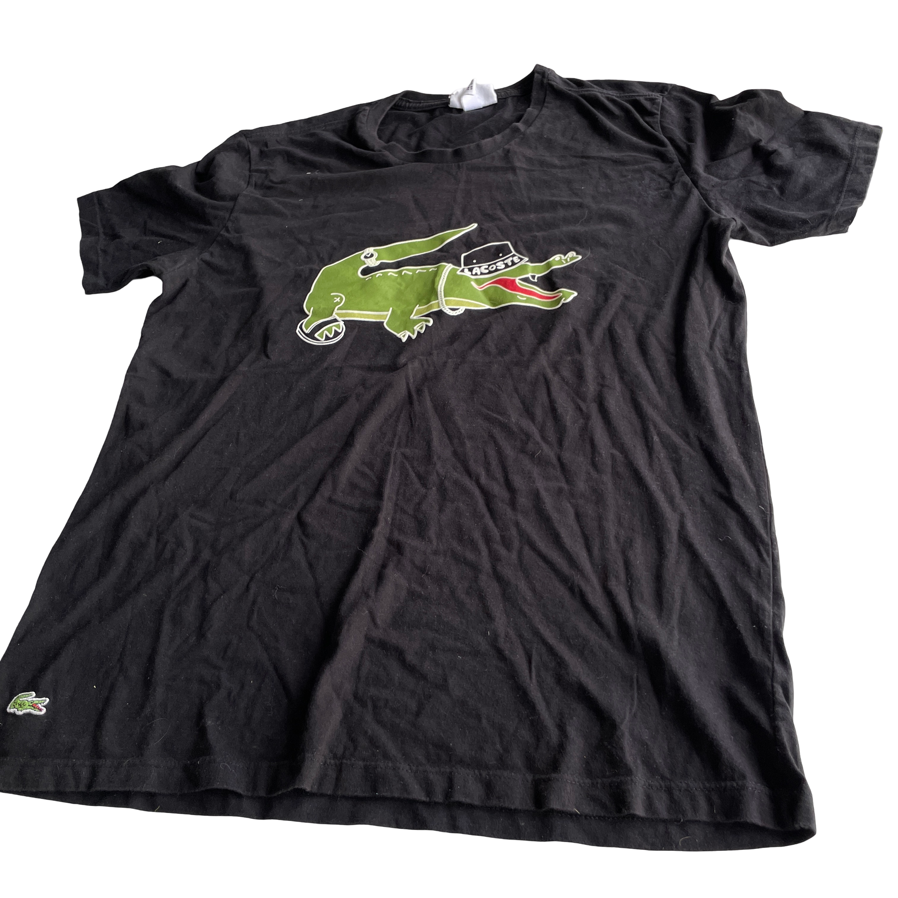   Lacoste BIG - Print  Black T-shirt Men's T-Shirt iN L L 30 W 20 