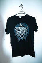 Vintage men black Gildan sofstyle Ring Spun Ragnarok Wolves graphics black tees in M|L27 W19|SKU 6566