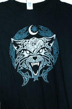 Vintage men black Gildan sofstyle Ring Spun Ragnarok Wolves graphics black tees in M|L27 W19|SKU 6566