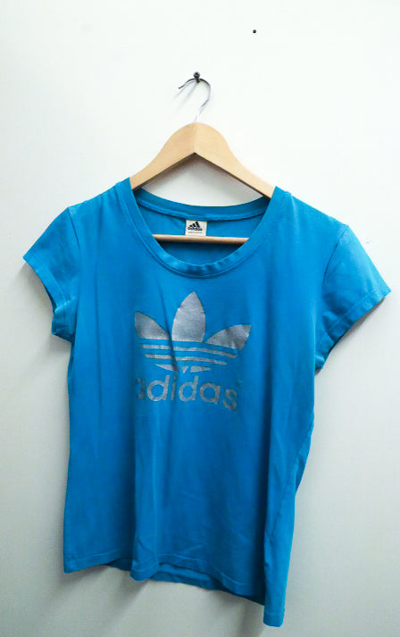 Vintage Blue Adidas exclusive womens short sleeve tees