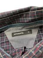 Rubynee Vintage y2k woolworth mens slim fit long sleeve checkered purple shirt