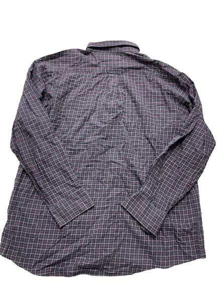 Rubynee Vintage y2k woolworth mens slim fit long sleeve checkered purple shirt