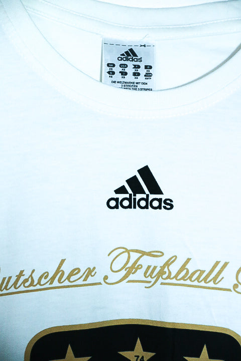 Vintage men Adidas Germany football cup white tees in XS|L27 W18|SKU 6567