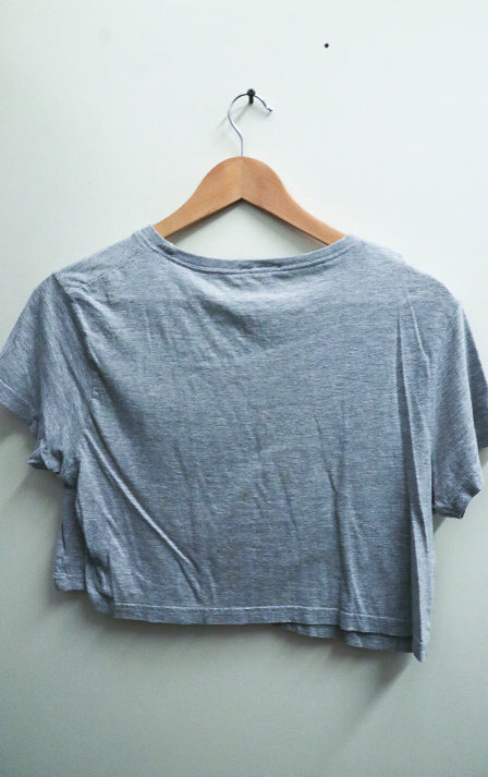 Vintage Grey Superman crested logo womens crop top size UK 10