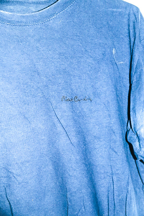 Vintage men Pierre Cardin Navy blue plain tees in L|L30 W22|SKU 6570