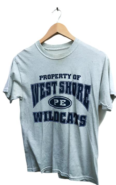 Vintage grey property of west shore wildcats graphics mens medium tees