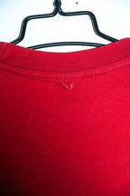 Vintage men Erima logo print red short sleeve tees in M|L29 W19|SKU 6571