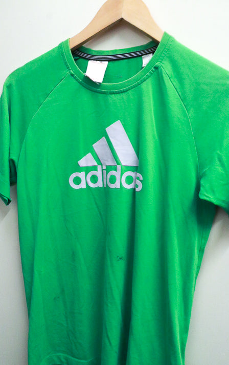 Vintage green adidas logo mens medium regular fit tees