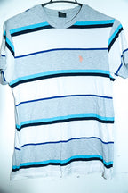Vintage men U.S. Polo ASSN multi Stripe T-shirt in S|L26 W16|SKU 6574