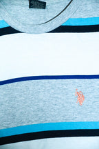 Vintage men U.S. Polo ASSN multi Stripe T-shirt in S|L26 W16|SKU 6574