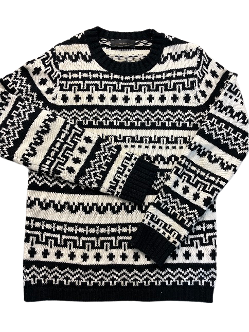 Rubynee Vintage y2k knited Black And cream zara man 80s Sweater