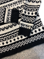 Rubynee Vintage y2k knited Black And cream zara man 80s Sweater
