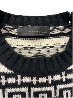Rubynee Vintage y2k knited Black And cream zara man 80s Sweater