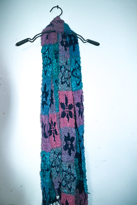 Vintage women multicoloured stripe scarf|L92 W16|SKU 6575