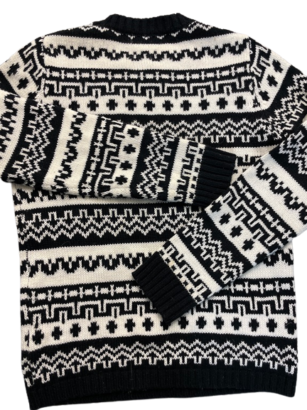 Rubynee Vintage y2k knited Black And cream zara man 80s Sweater