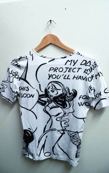 Vintage white womens printed cotton small tees