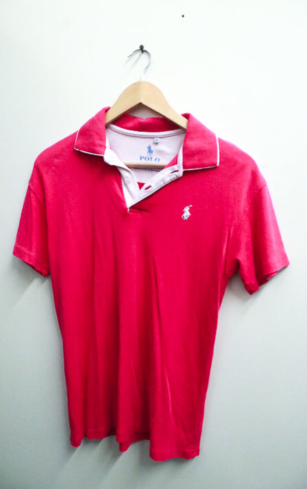 Vintage pink polo ralph lauren medium regular fit polo shirt