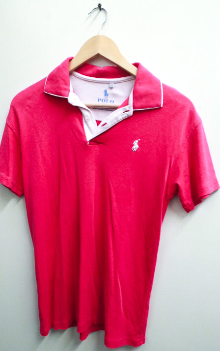 Vintage pink polo ralph lauren medium regular fit polo shirt