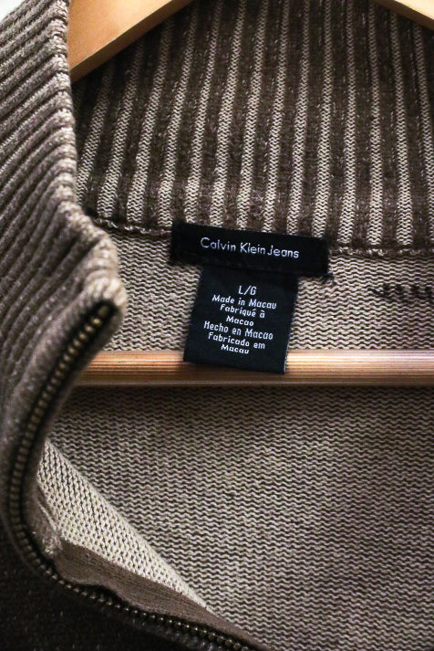 Vintage brown calvin klein jeans large Truck Neck Jumper