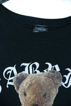 Vintage men Fabric bear graphics 90's black sweatshirt in M|L30 W23|SKU 6580