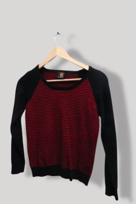 Vintage Carhatt red stripped and black long sleeve tshirt