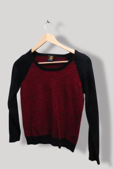Vintage Carhatt red stripped and black long sleeve tshirt