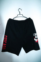 Vintage men black NBA Chicago Bulls logo print drawstring short in L|L9 W34|SKU 6582