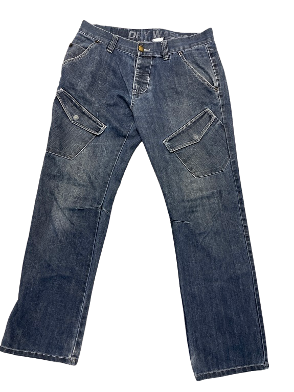 Rubynee Vintage y2k regular fit mens blue jeans trouser