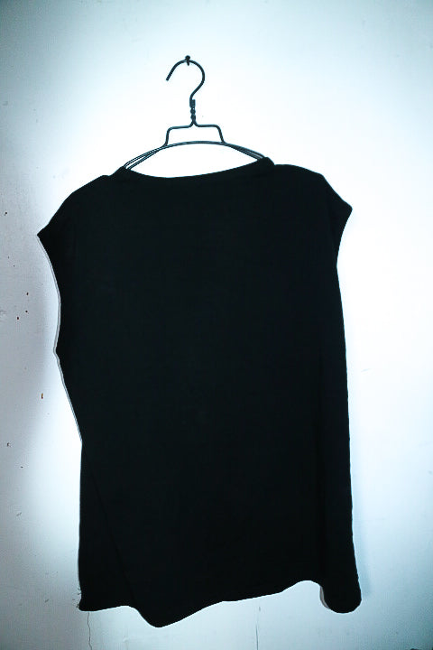 Vintage men Black Grunge Skull graphics oversize tank top 2XL|L30 W27|SKU 6583