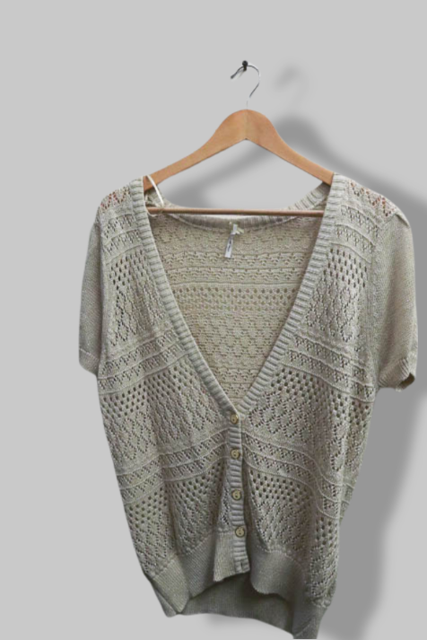 Vintage womens white knitted vneck sweatshirt size 16
