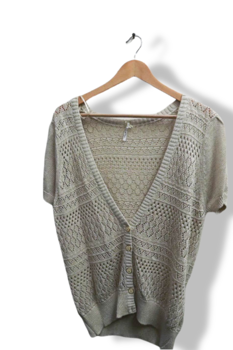 Vintage womens white knitted vneck sweatshirt size 16