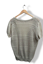 Vintage womens white knitted vneck sweatshirt size 16