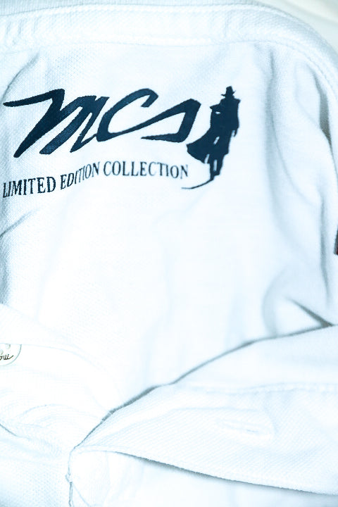 Vintage women MCS Limited edition collection plain white short sleeve polo in M|L26 W20|SKU 6584