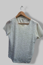 Vintage off white sequin womens top size M