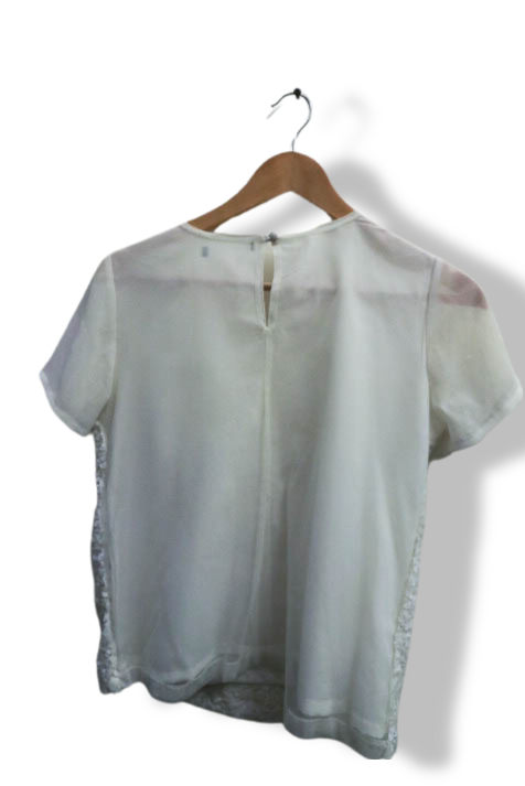 Vintage off white sequin womens top size M