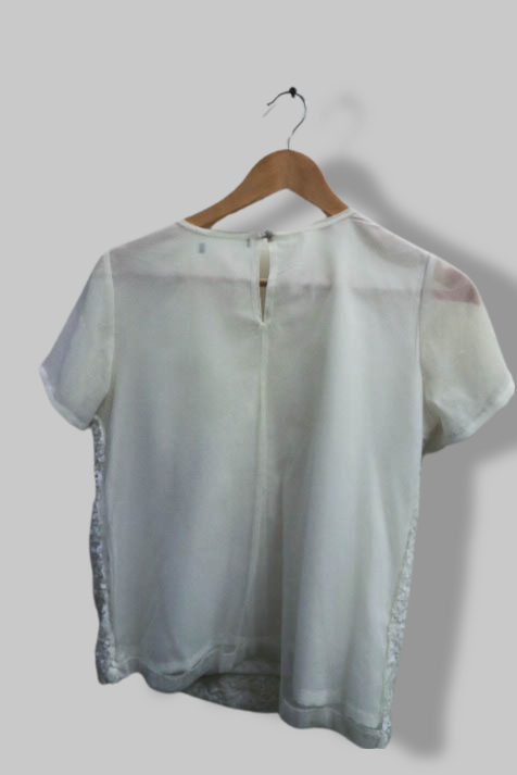 Vintage off white sequin womens top size M