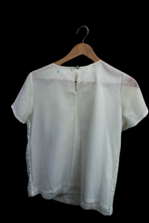 Vintage off white sequin womens top size M