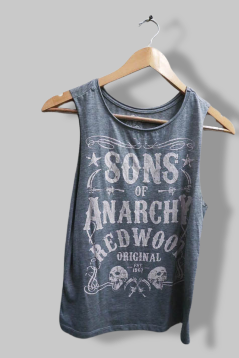 Vintage grey son of anarchy redwood graphics tank top uk 10
