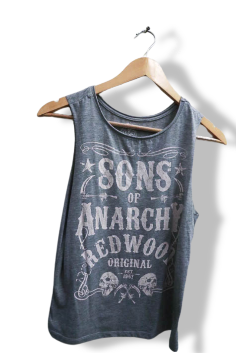 Vintage grey son of anarchy redwood graphics tank top uk 10